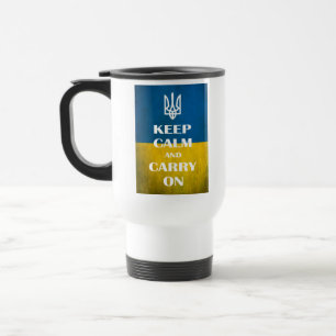 Keep calm and carry on Oekraïens embleem drietand Reisbeker