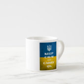 Keep calm and carry on Oekraïens embleem trident Espresso Kop (Voorkant rechts)