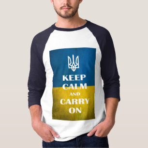 Keep calm and carry on Oekraïens embleem trident T-shirt
