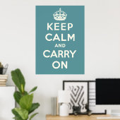 Keep Calm And Carry On Poster (Thuiskantoor)