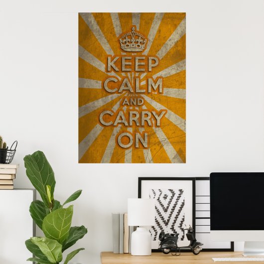 Keep Calm And Carry On Poster (Thuiskantoor)