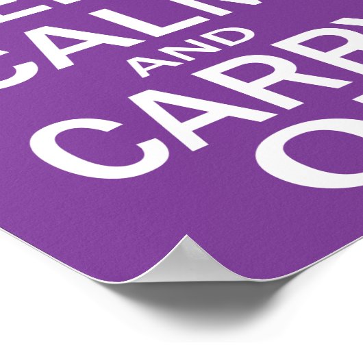 Keep Calm and Carry On Purple Poster (Hoek)