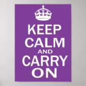 Keep Calm and Carry On Purple Poster (Voorkant)