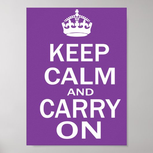 Keep Calm and Carry On Purple Poster (Voorkant)