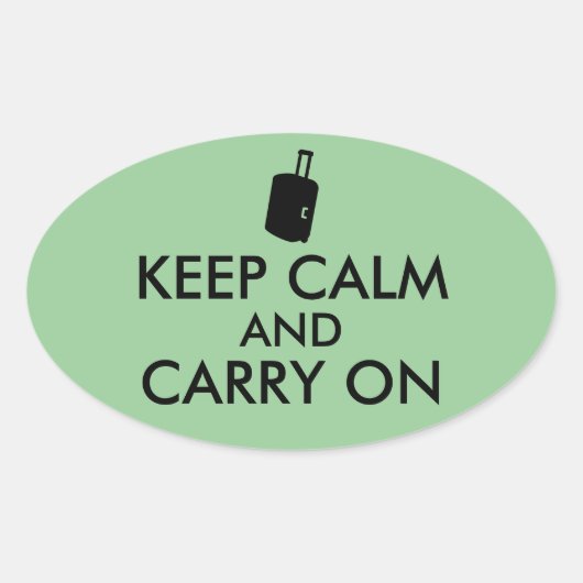 Keep Calm and Carry On Travel Custom
 Ovale Sticker (Voorkant)
