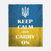 Keep calm and carry on Ukrainian emblem trident  Fleece Deken (Voorkant)