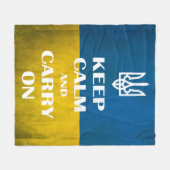 Keep calm and carry on Ukrainian emblem trident  Fleece Deken (Voorkant (Horizontaal))
