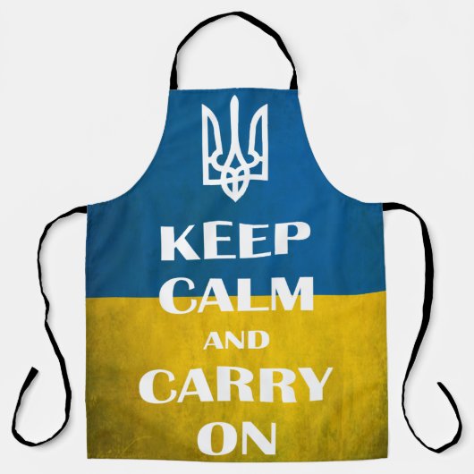 Keep calm and carry on Ukrainian emblem trident Schort (Voorkant)