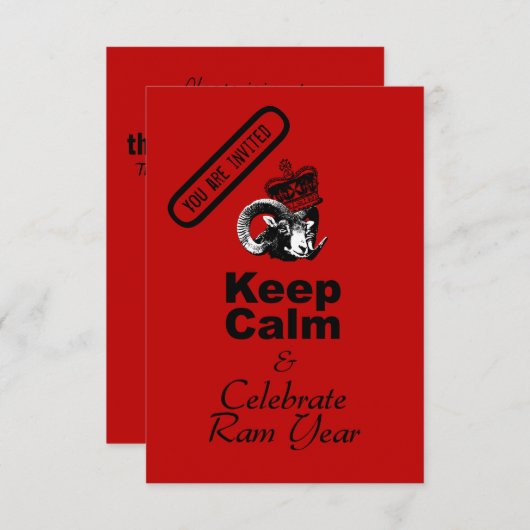 Keep Calm and Celebrate Chinese New Year 2027 Kaart (Voorkant / Achterkant)