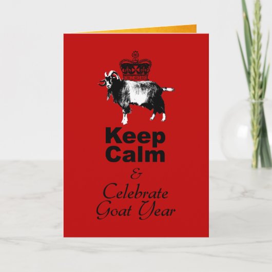 Keep Calm and Celebrate Goat Year 2025 VGC Feestdagen Kaart (Voorkant)