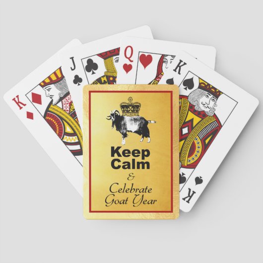 Keep Calm and Celebrate Goat Year 2027 Pokerkaarten (Achterkant)