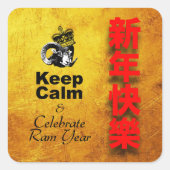 Keep Calm and Celebrate Goat year 2027 SqS2 Vierkante Sticker (Voorkant)