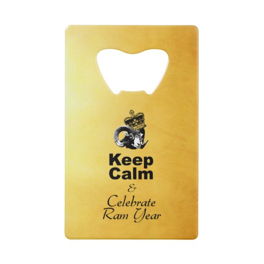 Keep Calm and Celebrate Ram Year 2027 BO Creditkaart Flessenopener (Voorkant)