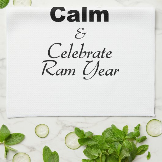 Keep Calm and Celebrate Ram Year 2027 KT Theedoek (Gevouwen)