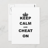 KEEP CALM AND CHEAT ON BRIEFKAART (Voorkant / Achterkant)