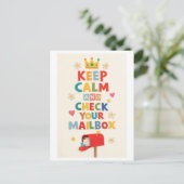 "Keep Calm and Check Your Mailbox" Briefkaart (Staand voorkant)