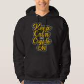 Keep Calm and Crypto On Bitcoin BTC Cryptocurrency Hoodie (Voorkant)