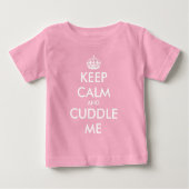 Keep Calm and Cuddle Me grappig roze baby shirt (Voorkant)