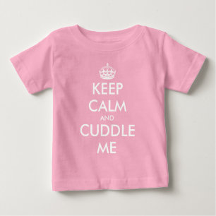 Keep Calm and Cuddle Me grappig roze baby shirt