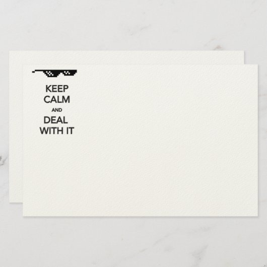 KEEP CALM and Deal with It Briefpapier (Voorkant / Achterkant)