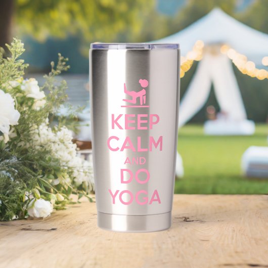 Keep Calm and Do Yoga Geïsoleerde Drinkbeker (Bruiloft (Gedraaid)  )