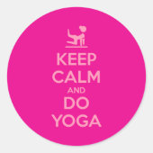 Keep Calm and Do Yoga Ronde Sticker (Voorkant)