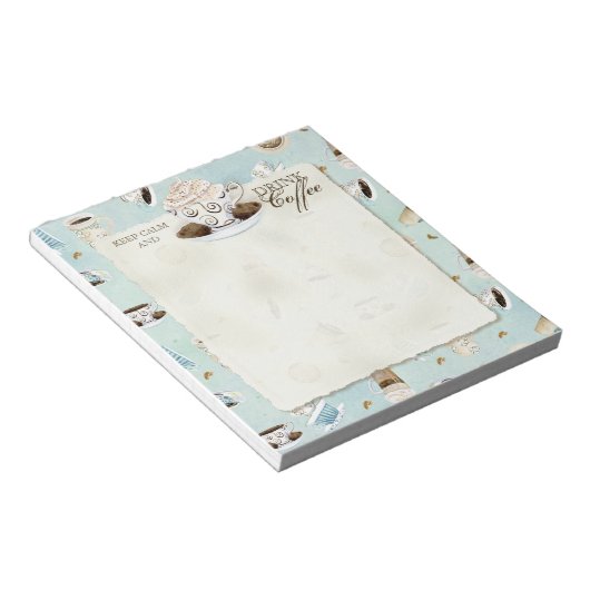 Keep Calm and Drink Coffee - Mocha Latte Espresso Notitieblok (Schuin)