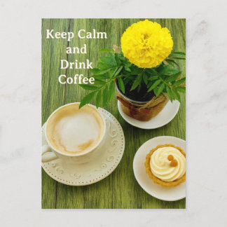 Keep Calm and Drink Coffee Postcard Feestdagenkaart