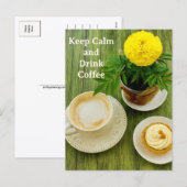 Keep Calm and Drink Coffee Postcard Feestdagenkaart (Voorkant / Achterkant)