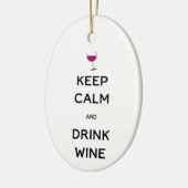 Keep Calm and Drink Wine Keramisch Ornament (Links)
