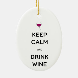 Keep Calm and Drink Wine Keramisch Ornament