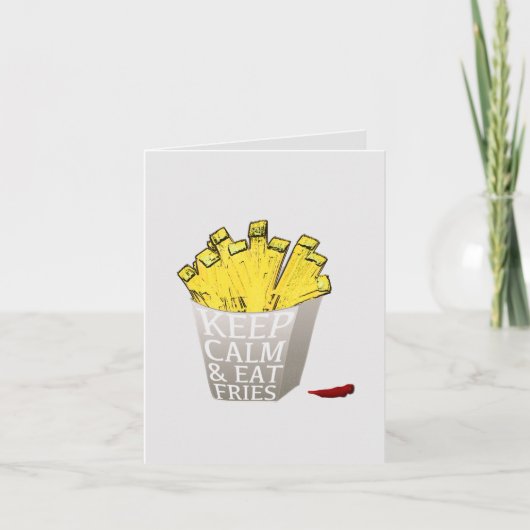 Keep Calm and Eat Fries Art Pop Kaart (Voorkant)