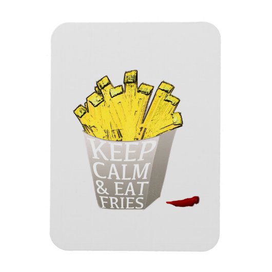 Keep Calm and Eat Fries Art Pop Magneet (Verticaal)
