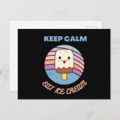 keep calm and eat ice cream briefkaart (Voorkant / Achterkant)