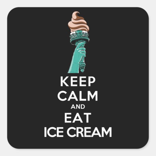keep calm and eat ice cream vierkante sticker (Voorkant)