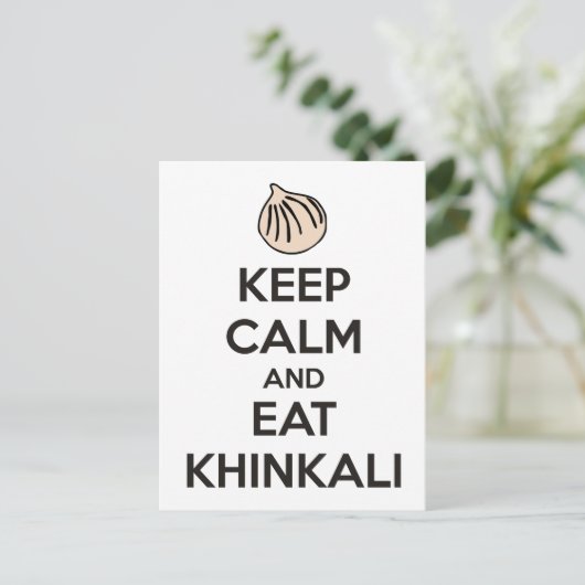Keep calm and eat khinkali briefkaart (Staand voorkant)