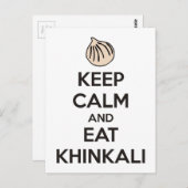 Keep calm and eat khinkali briefkaart (Voorkant / Achterkant)