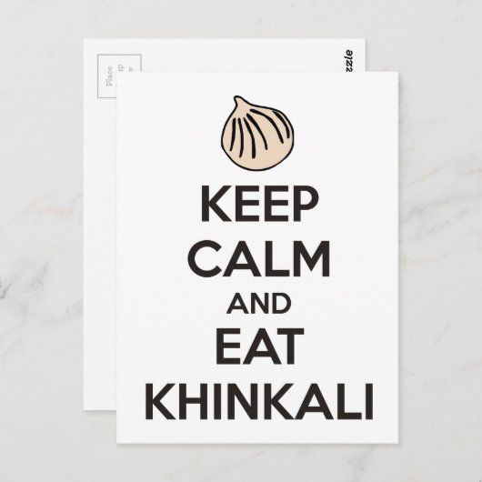 Keep calm and eat khinkali briefkaart (Voorkant / Achterkant)