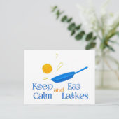Keep Calm and Eat Latkes Feestdagenkaart (Staand voorkant)