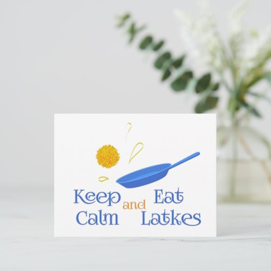 Keep Calm and Eat Latkes Feestdagenkaart (Staand voorkant)