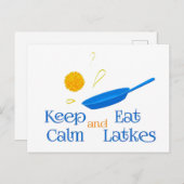Keep Calm and Eat Latkes Feestdagenkaart (Voorkant / Achterkant)