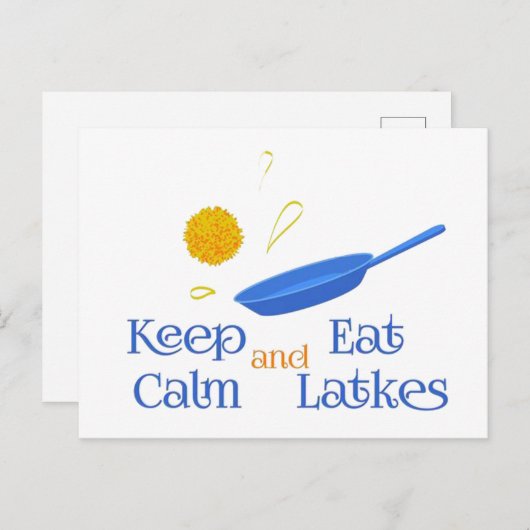 Keep Calm and Eat Latkes Feestdagenkaart (Voorkant / Achterkant)