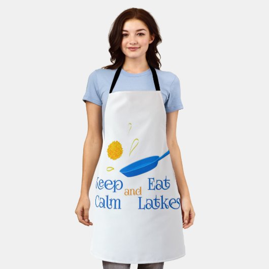 Keep Calm and Eat Latkes Schort (Gedragen)