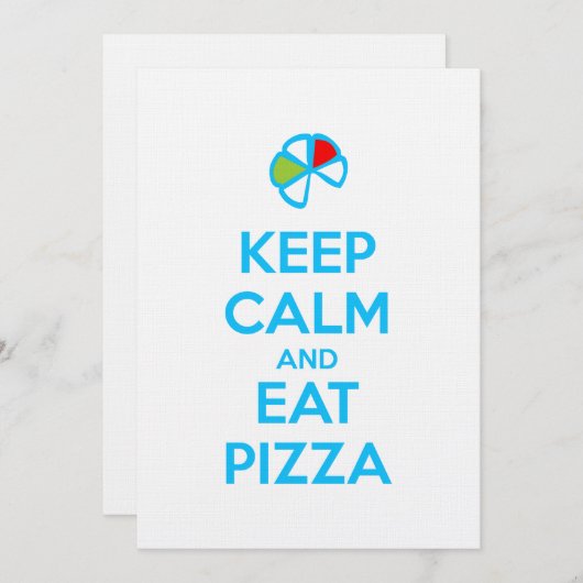 Keep Calm and Eat Pizza 1 Kaart (Voorkant / Achterkant)