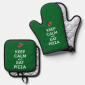 Keep Calm and Eat Pizza 2 Ovenwant & Pannenlap Set (Voorkant / Achterkant)