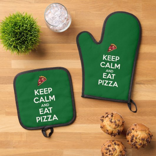 Keep Calm and Eat Pizza 2 Ovenwant & Pannenlap Set (Top down)
