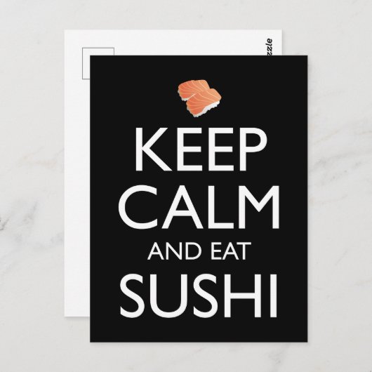 Keep Calm And Eat Sushi Briefkaart (Voorkant / Achterkant)