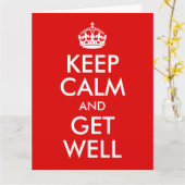 Keep Calm and Get Well Kaart (Gele Bloem)