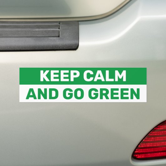 Keep Calm And Go Green Eco Friendly Bumpersticker (Op auto)