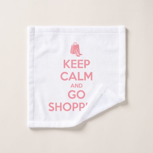 Keep Calm and Go Shopping Bad Handdoek (Wasdoekje)